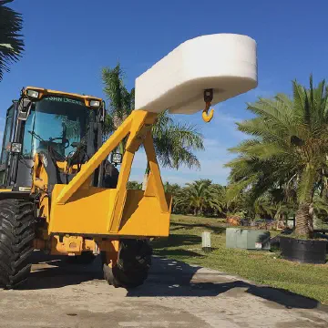 Ethafoam used to protect the palm trees