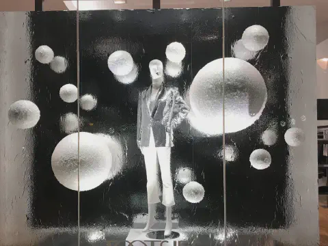 Upscale Women Boutique’s Styrofoam Window Display
