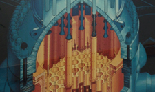 Foam mock-up of a nuclear reactor head assembly