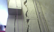 Realistic vertical crack in the rock wall