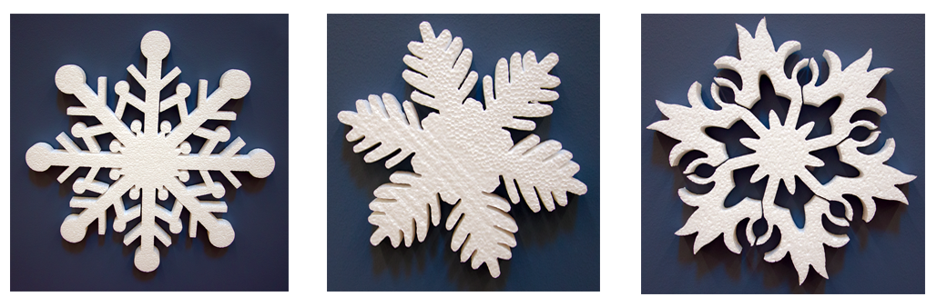 Styrofoam Snowflakes Wall Decorations