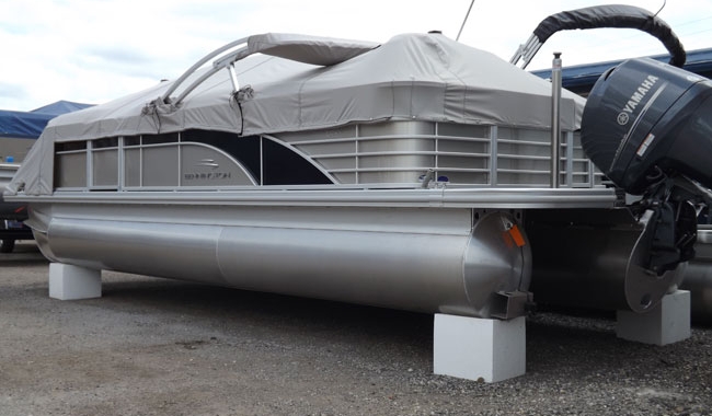 EPS foam blocks used to support pontoon boat