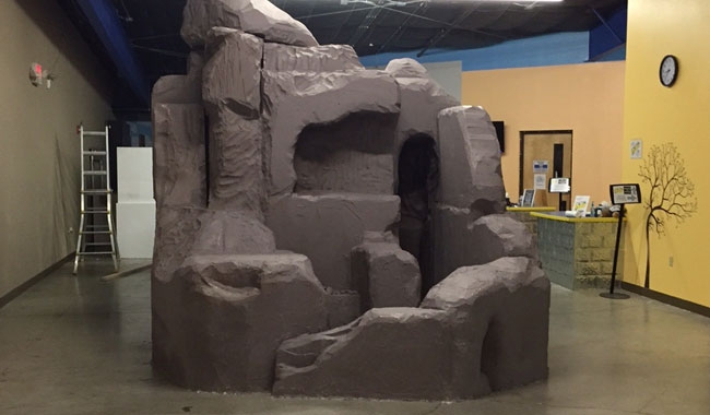 EPS Foam blocks to create giant rock formation