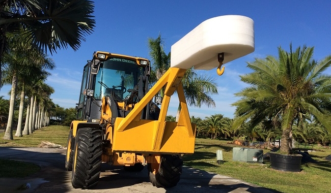 Ethafoam used to protect the palm trees