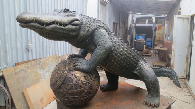 EPS Foam Sphere used to create sculpture of San Francisco Gators Mascot