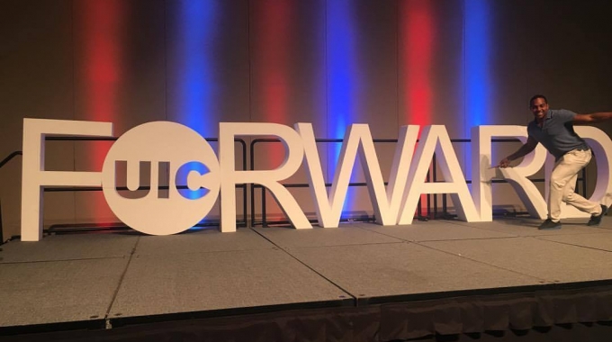 Large logo created using Styrofoam