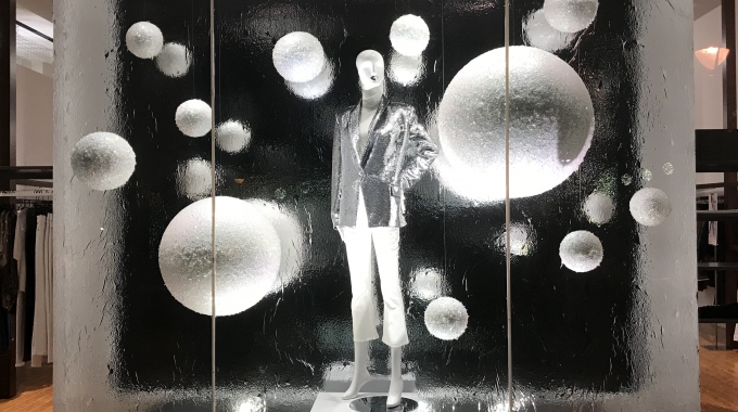 Upscale Women Boutique’s Styrofoam Window Display