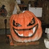 Giant pumpkin carved by an artist