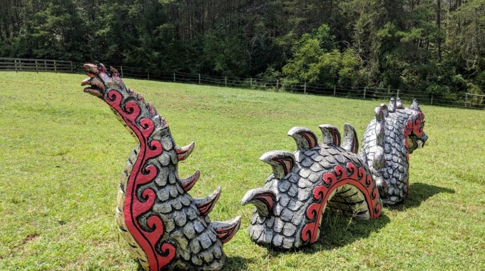 Large Sea Serpent Carved Out of Expanded Polystyrene